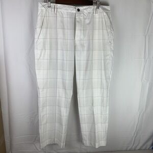 Ogio Golf Pants Tag 36x32 (Measure 36x27.5) White‎ Gray Plaid Stretch